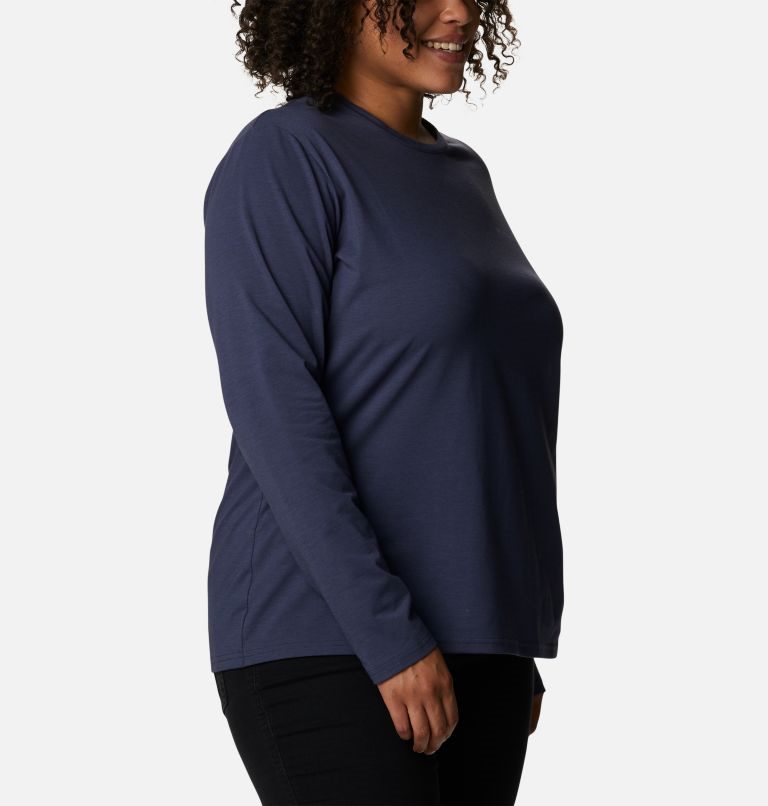 Tricouri Columbia Sun Trek Long Sleeve Dama Bleumarin | Plus Size AS81SAZ0Q